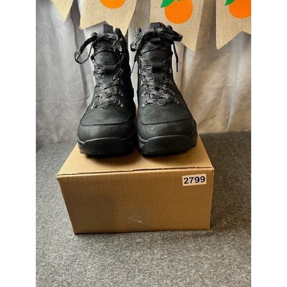 The North Face Bergen Leather Waterproof Boot Size 10.5 Black Leather Lace Up - Picture 12 of 12